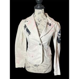 SevenEighty Vintage Punk Denim Jacket Women’s Size S Grass Is Always Greener
